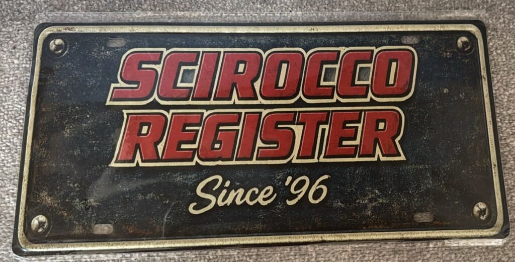 Scirocco Register Metal Sign